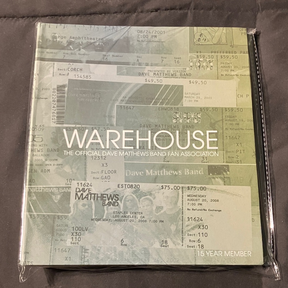 Dave Matthews Band Warehouse Ticket Stub Album